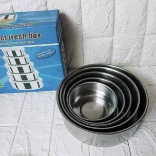 BỘ THỐ LẠNH INOX 5 MÓN ĐỰNG BẢO QUẢN THỰC PHẨM CÓ NẮP ĐẬY ĐA NĂNG LD038 - LADY'S PASSION