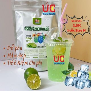SODA CHANH BỘT HÒA TAN HƯƠNG CHANH TUYẾT, NƯỚC UỐNG GIẢI KHÁT CÓ SẴN GAS, KHÔNG CẦN SIRO, THƠM NGON TÚI 500GR - LADY'S PASSION