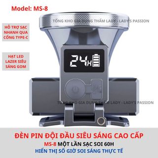 ĐÈN PIN ĐỘI ĐẦU SIÊU SÁNG M-S8 SÁNG 60 GIỜ LIÊN TỤC TRÊN 1 LẦN SẠC, PIN TRÂU GD187 - LADY'S PASSION
