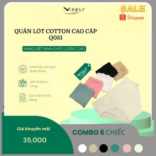 Quần lót nữ cotton cao cấp dành cho bé gái VATINA Q051 viền thun mềm mại không gấy cấn kiểu ôm đùi