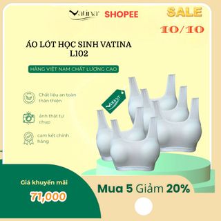Áo ngực học sinh coton kiểu 3 lỗ có móc gài mút dành cho học sinh cấp 2,3 VATINA L102