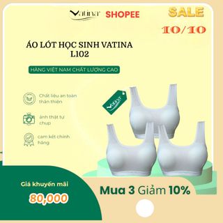 Áo ngực học sinh coton kiểu 3 lỗ có móc gài mút dành cho học sinh cấp 2,3 VATINA L102