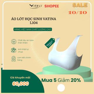 Áo ngực họ sinh cotton bảng vai to kiểu 3 lỗ có mút độn VATINA L104