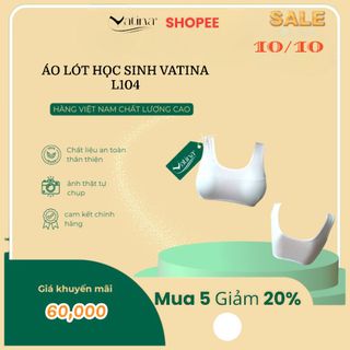 Áo ngực họ sinh cotton bảng vai to kiểu 3 lỗ có mút độn VATINA L104