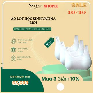 Áo ngực họ sinh cotton bảng vai to kiểu 3 lỗ có mút độn VATINA L104