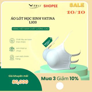Áo ngực học sinh 3 dây chất cotton có mút độn mỏng cho học sinh cấp 2, 3 hiệu VATINA L103