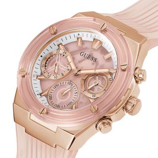 ĐỒNG HỒ NỮ CAO CẤP GUE S DÂY CAO SU NIỀNG NHỰA TRONG SIÊU NHẸ 9