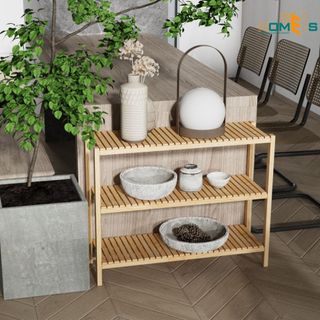 Kệ Giày Behomes 3 Tầng 80cm Gỗ Thông Cao Cấp Chống Mối Mọt Cong Vênh