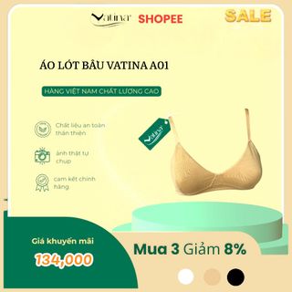 Áo ngực không gọng mút mỏng tháo rời, áo vải cotton dành cho mẹ bầu VATINA 01