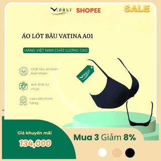 Áo ngực không gọng mút mỏng tháo rời, áo vải cotton dành cho mẹ bầu VATINA 01