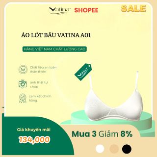 Áo ngực không gọng mút mỏng tháo rời, áo vải cotton dành cho mẹ bầu VATINA 01