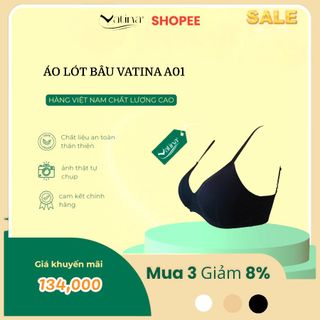 Áo ngực không gọng mút mỏng tháo rời, áo vải cotton dành cho mẹ bầu VATINA 01