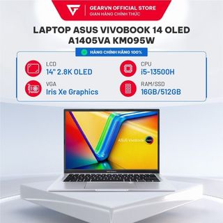 [Tặng kèm Túi Chống Sốc + Chuột] Laptop ASUS Vivobook 14 OLED A1405VA KM095W| i5-13500H| 16GB| Intel Iris Xe Graphics