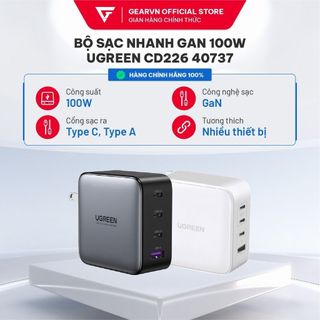 Bộ sạc nhanh GaN 100W Ugreen CD226 40737 Space Gray/ CD226 15336 White