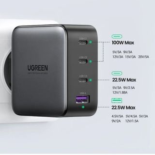 Bộ sạc nhanh GaN 100W Ugreen CD226 40737 Space Gray/ CD226 15336 White