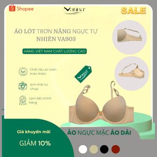 Áo lót nữ trơn nâng ngực mút vừa có gọng không lộ viền 2 móc gài sau VIENA VA903