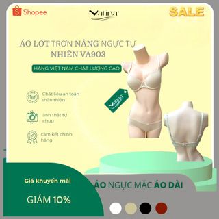 Áo lót nữ trơn nâng ngực mút vừa có gọng không lộ viền 2 móc gài sau VIENA VA903