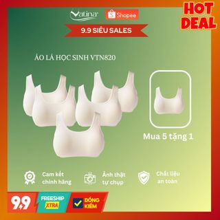 Áo lá học sinh cho bé gái cấp 1, 2 vải cotton mềm tốt có mút tháo rời mút mỏng 1 cm mã viena820