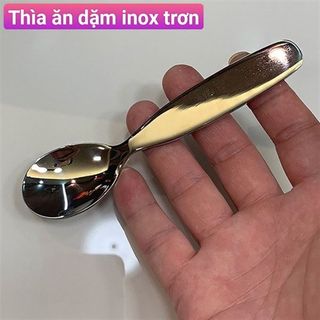 Thìa ăn dặm inox trơn cho bé giá sỉ