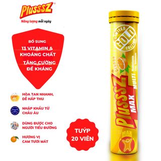 Viên sủi Plusssz Max Multivitamin vị Cam không đường