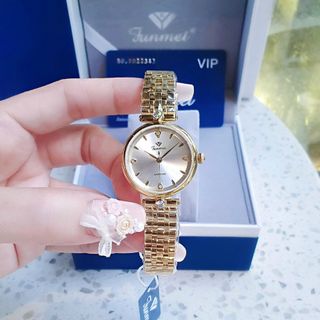 ĐỒNG HỒ NỮ CH.ÍNH HÃN.G FUNMEI F2119 MẶT TRÒN DÂY THÉP ĐI KÈM TEM KÍCH HOẠT ĐIỆN TỬ BẢO HÀNH 3