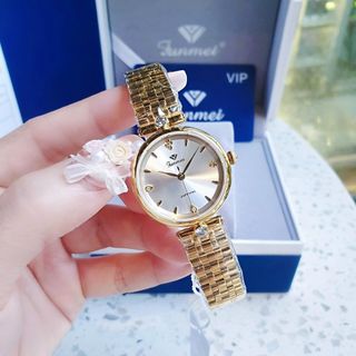 ĐỒNG HỒ NỮ CH.ÍNH HÃN.G FUNMEI F2119 MẶT TRÒN DÂY THÉP ĐI KÈM TEM KÍCH HOẠT ĐIỆN TỬ BẢO HÀNH 3