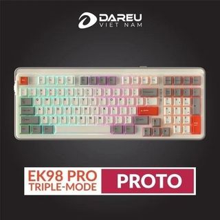 Bàn phím DareU Không dây EK98 Pro RGB Trắng/ Đen Dream Switch