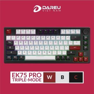 Bàn phím cơ DareU EK75 Pro Triple Mode Black Firefly switch/EK75 Pro WBC Dream SW