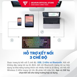 Bàn phím cơ DareU EK75 Pro Triple Mode Black Firefly switch/EK75 Pro WBC Dream SW
