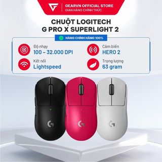 Chuột Logitech G Pro X Superlight 2 (Không dây/ 63g/ 32000DPI/ Pin 95h/ Sạc type C)