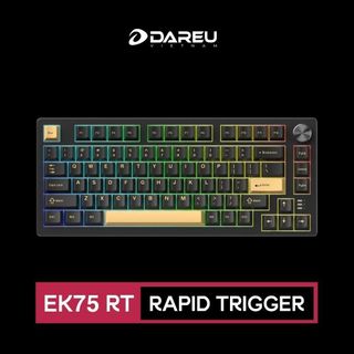 Bàn phím cơ Gaming DAREU EK75 Rapid Trigger Black(RGB/PBT Double Shot CHERRY profile/DareU Magnetic sw)