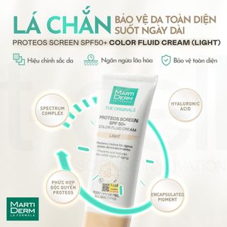 KEM CHỐNG NẮNG LÀM ĐỀU MÀU DA NÂNG TONE MARTIDERM THE ORIGINALS PROTEOS SCREEN SPF50+ COLOR FLUID CREAM (LIGHT) 40ML