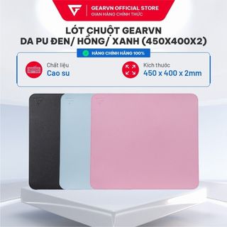 Lót chuột GEARVN Da Pu Đen/ Hồng/ Xanh (450x400x2)