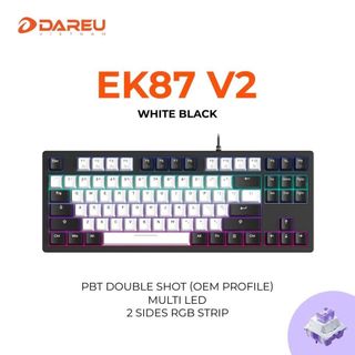 Bàn phím cơ Gaming DAREU EK87 v2 White Black/ Gray Black Dream Switch