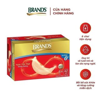 Nước yến thật Brand's không đường lốc 6 hũ x 42ml/hũ