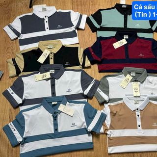 áo thun cổ trụ, phom body, chất vải thun lạnh