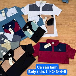 áo thun cổ trụ, phom body, chất vải thun lạnh
