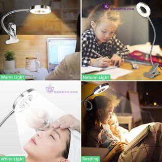 Sỉ Đèn Học Kẹp Bàn Đèn Gắn Bàn Siêu Sáng SG118 3 Màu Ánh Sáng Trắng Ánh Sáng Vàng trung tính màu đen,trắng