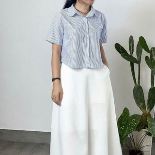 Chân váy basic nữ công sở dáng xòe thanh lịch có túi sườn