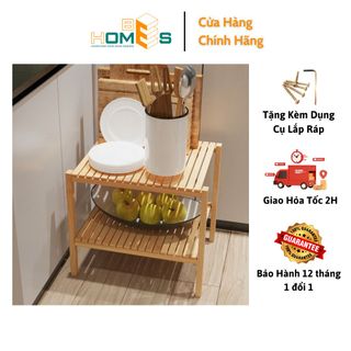 Kệ Gỗ Lò Vi Sóng Behomes 2 Tầng - Kệ Để Đồ Gỗ Thông Chắc Chắn Chống Mối Mọt