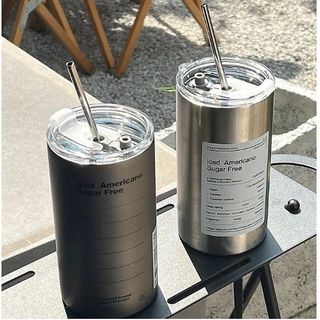 CỐC UỐNG NƯỚC ICED AMERICANO INOX 304, CÓ ỐNG HÚT LY UỐNG COFFEE 600ML, BÌNH ĐỰNG NƯỚC GIỮ NHIỆT INOX 304 GD020 - LADY'S PASSION