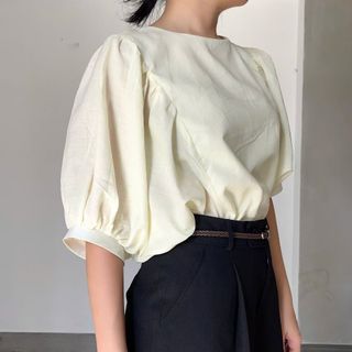 Áo kiểu nữ fom rộng tay cánh dơi phồng cổ tròn đơn giản