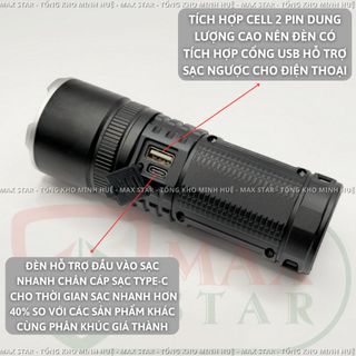 ĐÈN PIN CẦM TAY S56 CHIẾU XA 500 MÉT CÓ ZOOM XA GẦN CHỐNG NƯỚC SẠC NGƯỢC CHO ĐIỆN THOẠI GD199 - LADY'S PASSION