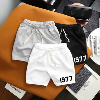 Quần short nam trên gối 1977 sang trọng, lưng thun có dây rút