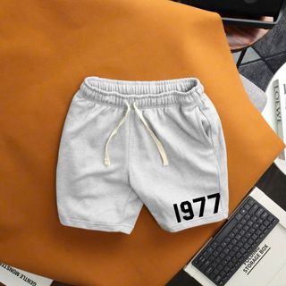 Quần short nam trên gối 1977 sang trọng, lưng thun có dây rút