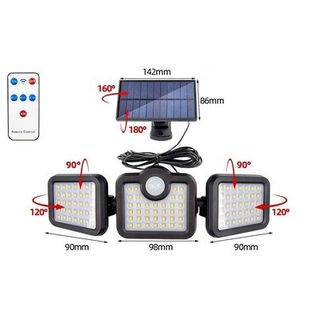 ĐÈN NĂNG LƯỢNG MẶT TRỜI CẢM BIẾN CHUYỂN ĐỘNG SIÊU SÁNG, 3 ĐẦU XOAY 360 ĐỘ, TÍCH ĐIỆN CAO CẤP GD100 - LADY'S PASSION
