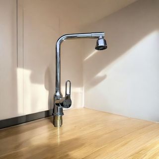 Vòi rửa chén inox 304 bóng, xoay bi, 4 chế độ nước, xoay 360 độ
