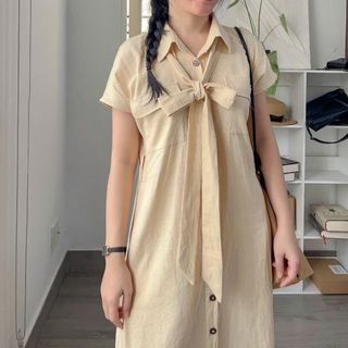 Đầm sơ mi fom rộng dáng dài