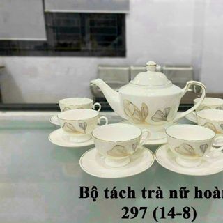 BỘ BÌNH TRÀ CHÉN SỨ NỮ HOÀNG HỌA TIẾT BÔNG
