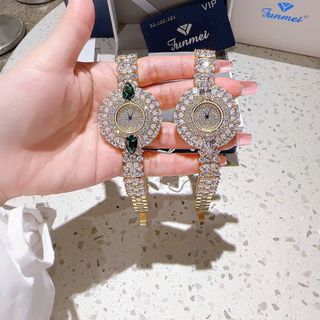 ĐỒNG HỒ NỮ CHÍNH HÃNG FUNMEI MẶT HOA VÀNG FULL ĐÁ PHA LÊ ĐI KÈM TEM KÍCH HOẠT ĐIỆN TỬ BẢO HÀNH CHÍNH HÃNG 3